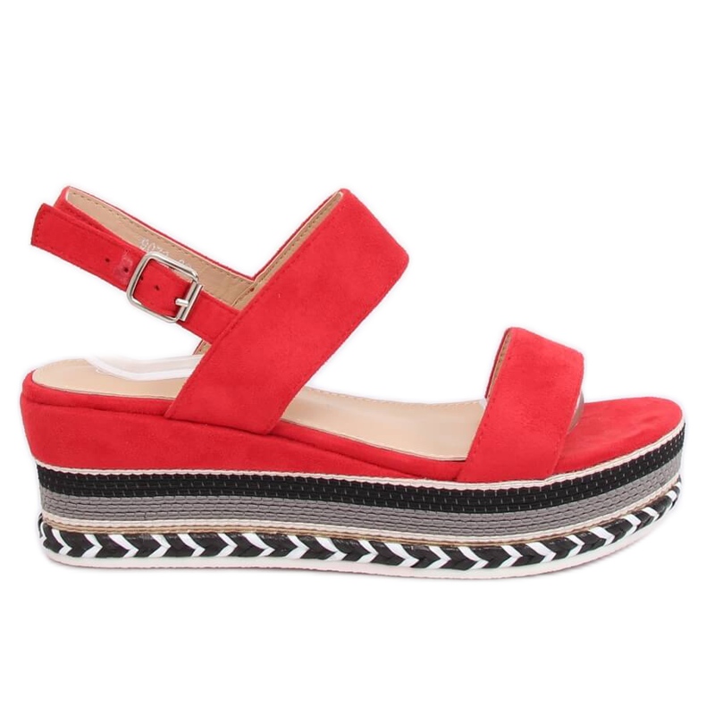 Sandali con suola alta rosso 9073 Rosso