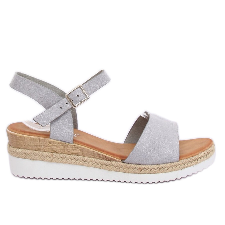 Sandali grigi su una zeppa bassa 7868-KL Gray grigio