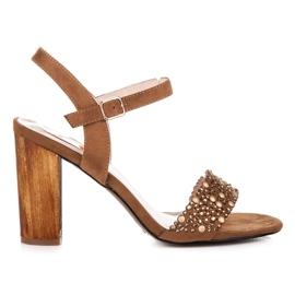 Beauty Girl'S Sandali traforati su tacchi alti marrone