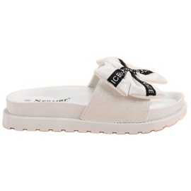 Seastar Pantofole da donna in pelle scamosciata bianca