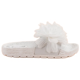 Seastar Pantofole Bianche Con Fiori bianca