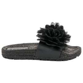 Seastar Pantofole Nere Con Fiori nero