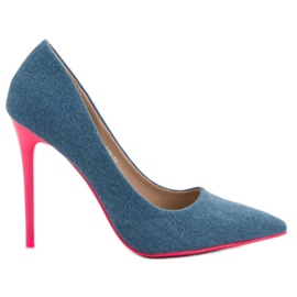 Small Swan Tacchi alti in denim blu