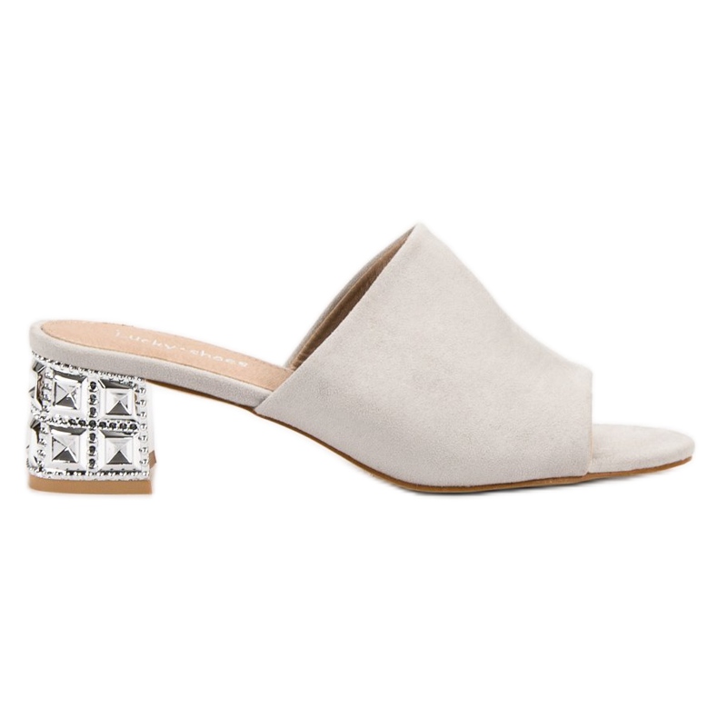 Lucky Shoes Sandali con tacco alto in camoscio grigio