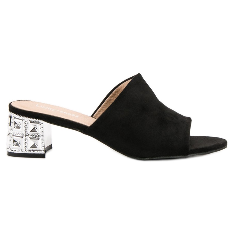 Lucky Shoes Sandali con tacco alto in camoscio nero