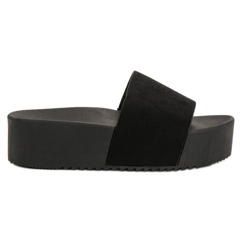 Anesia Paris Pantofole in pelle scamosciata sulla piattaforma nero