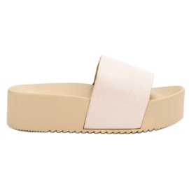 Anesia Paris Pantofole in pelle scamosciata sulla piattaforma marrone