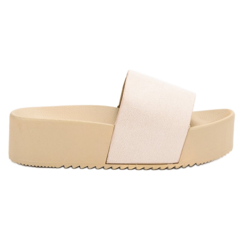 Anesia Paris Pantofole in pelle scamosciata sulla piattaforma marrone