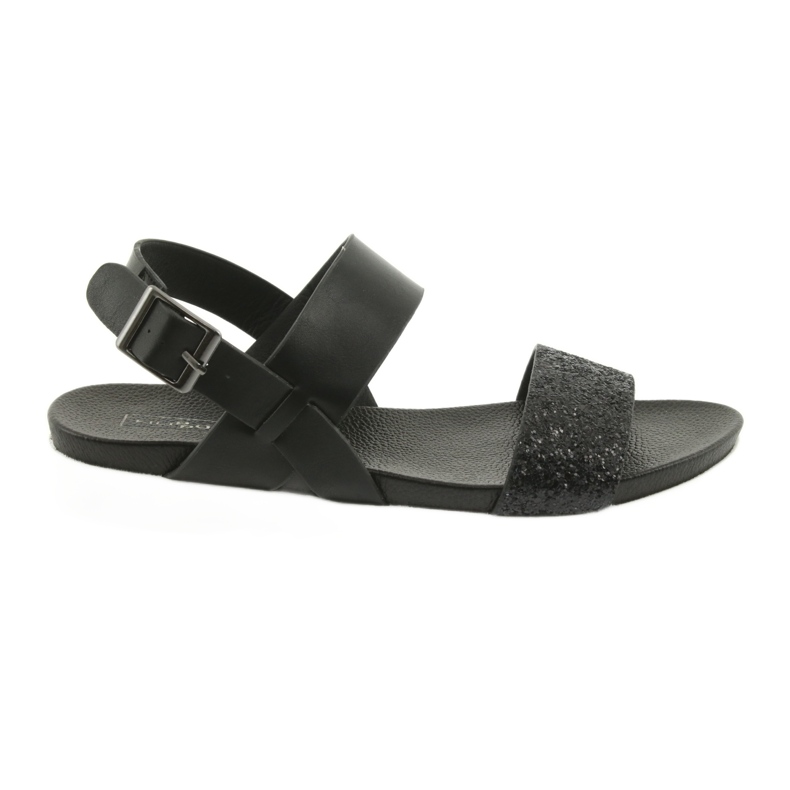 Comodi sandali Filippo 685 neri con glitter nero