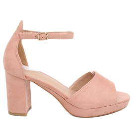 Sandali rosa con tacco alto 6952-GL Pink