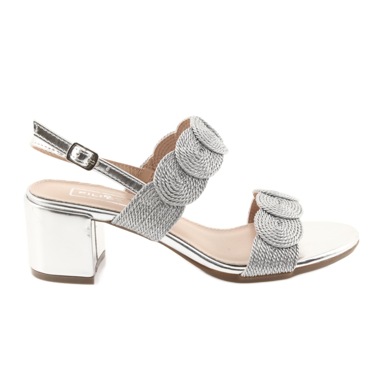 Sandali cordino argento soutache Filippo 793 grigio