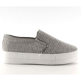 Slip-on in materiale a coste T225P Argento grigio