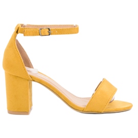 Super Mode Sandali eleganti in pelle scamosciata giallo