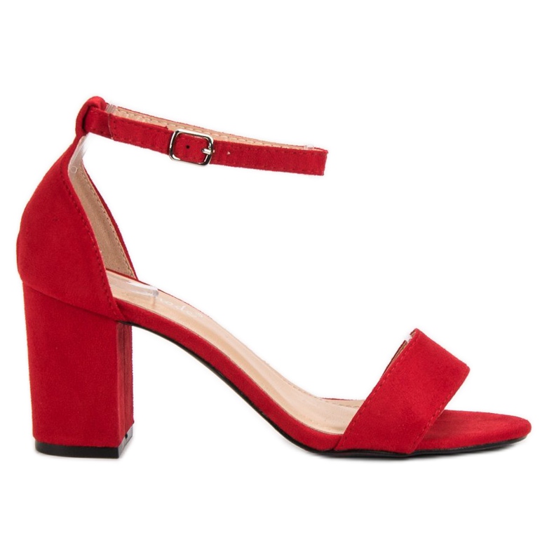 Super Mode Sandali eleganti in pelle scamosciata rosso