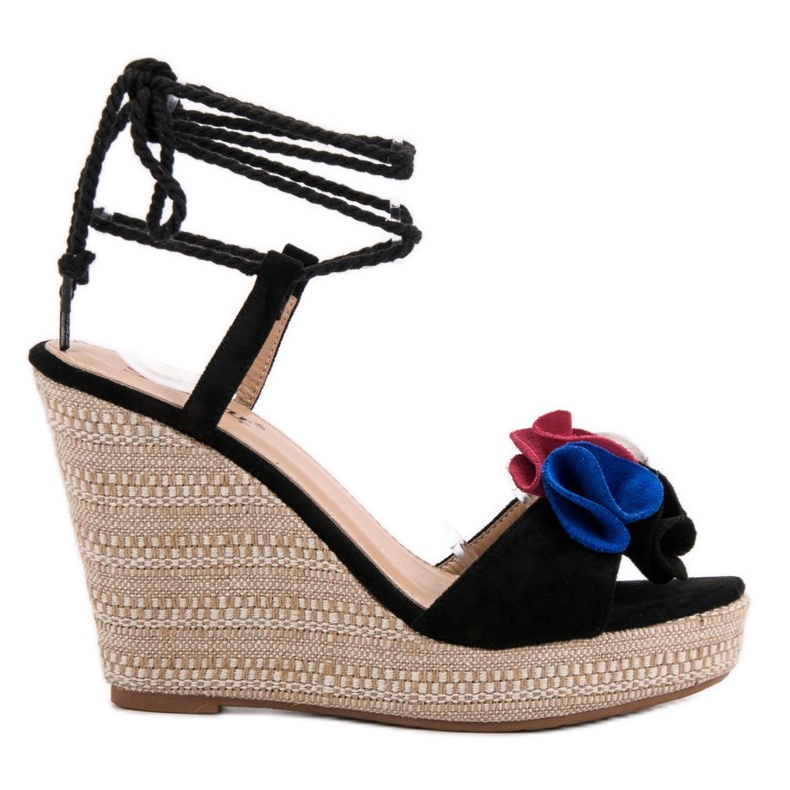 Seastar Sandali allacciati su zeppa nero