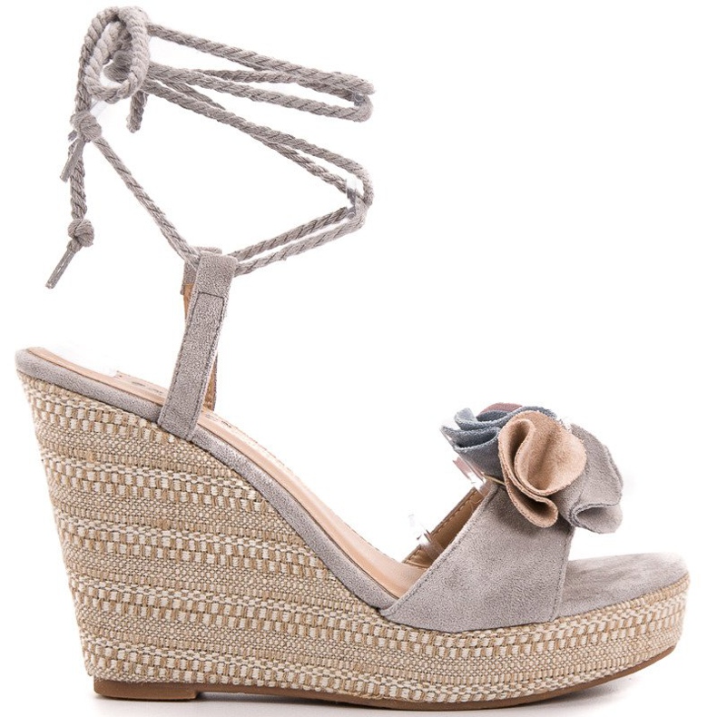 Seastar Sandali allacciati su zeppa grigio