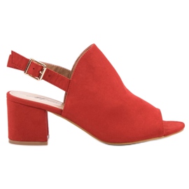 Sandali chiusi in pelle scamosciata rosso