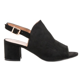Sandali chiusi in pelle scamosciata nero