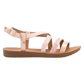 VINCEZA sandali flat rosa