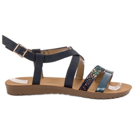 VINCEZA sandali flat nero grigio