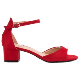 Super Mode Sandali rossi con tacco alto rosso