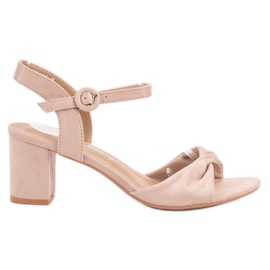 Eleganti sandali cipria marrone