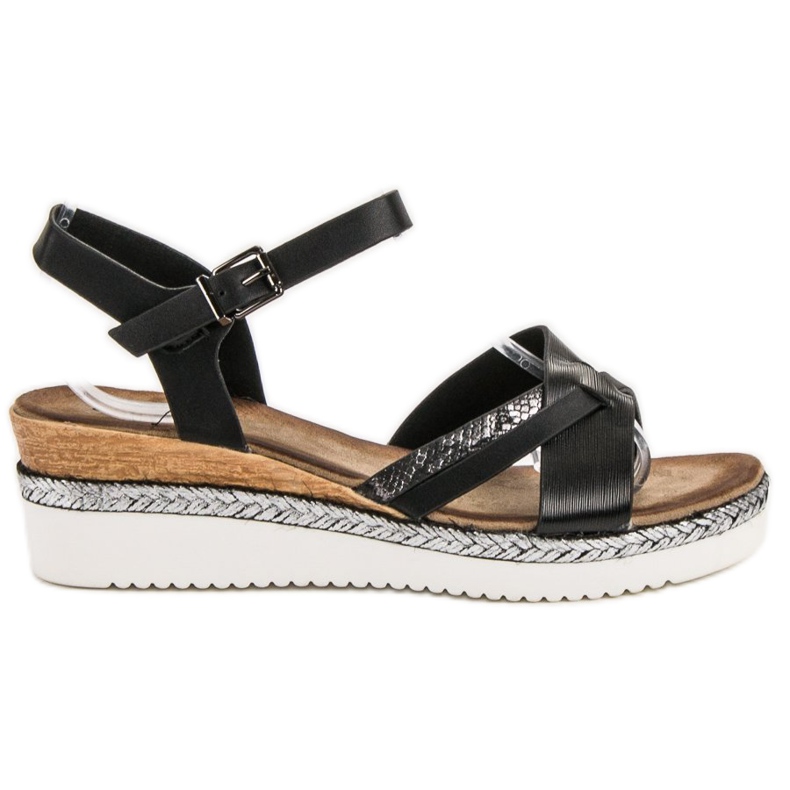 Evento Sandali neri con zeppa nero