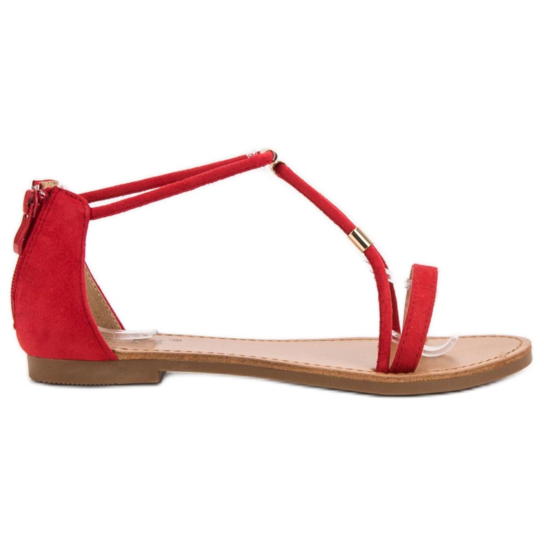 Cm Paris Sandali piatti in pelle scamosciata rosso