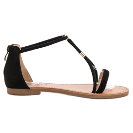 Cm Paris Sandali piatti in pelle scamosciata nero