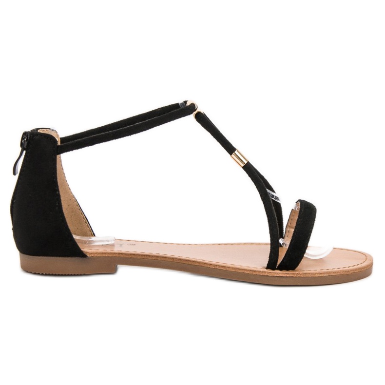 Cm Paris Sandali piatti in pelle scamosciata nero