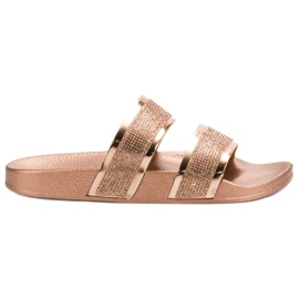 Seastar Pantofole Dorate Con Cristalli d'oro