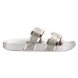 Seastar Pantofole Argento Con Cristalli grigio
