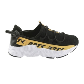 Scarpe sportive nere Bartek 55109 sottopiede in pelle nero giallo