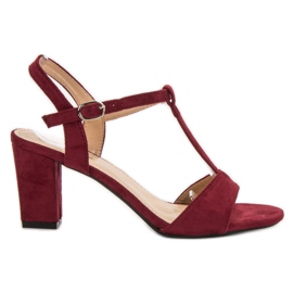Jumex Sandali in pelle scamosciata bordeaux rosso