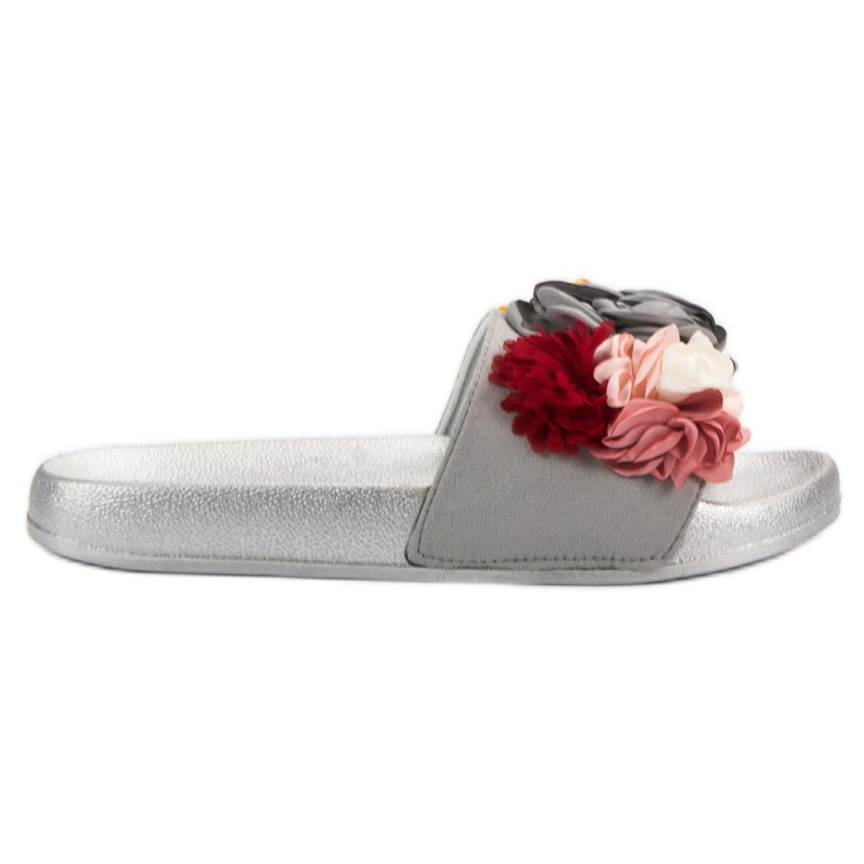 SHELOVET Pantofole Argento Con Fiori grigio
