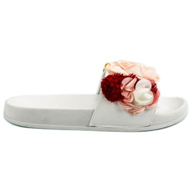 SHELOVET Pantofole Bianche Con Fiori bianca