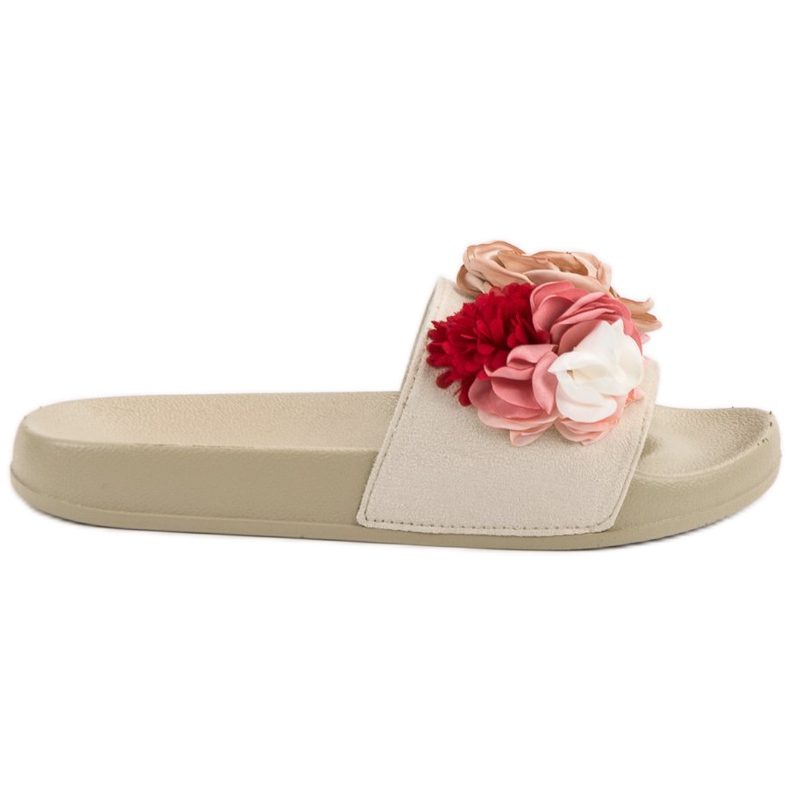 SHELOVET Pantofole Beige Con Fiori