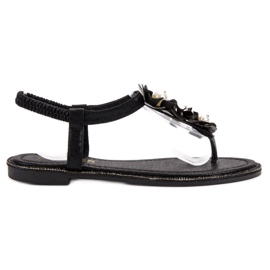 Comer Sandali Con Perle nero