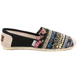 Lady Fashion Slip On Boho Sneakers nero multicolore