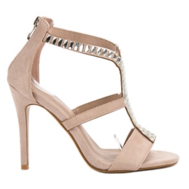 SHELOVET Sandali sexy su un tacco alto marrone