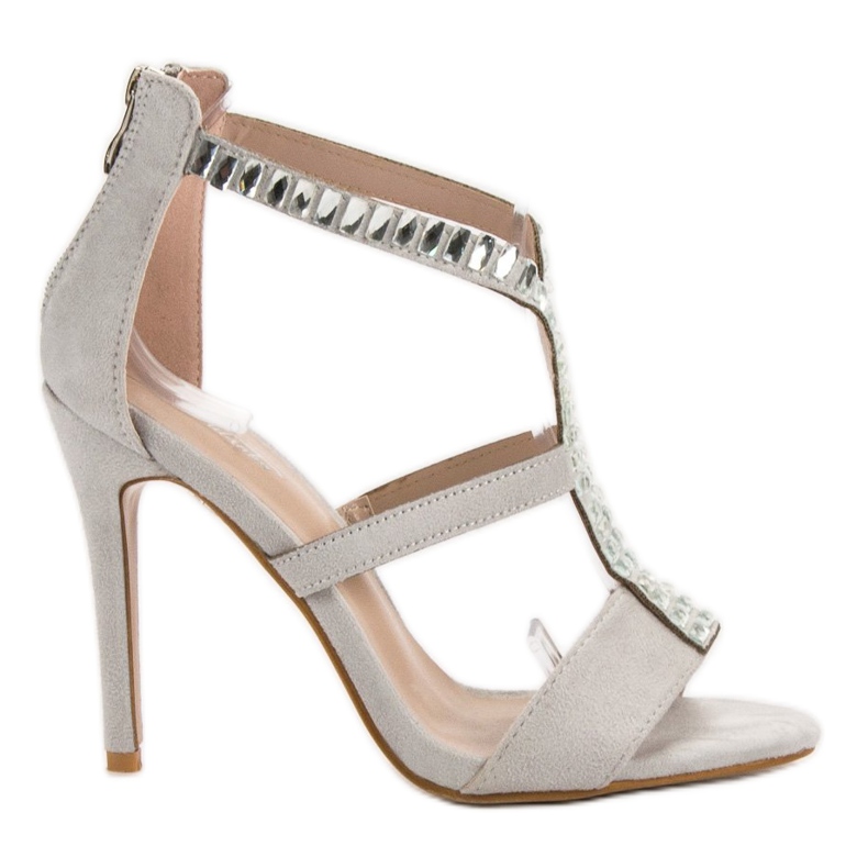 SHELOVET Sandali sexy su un tacco alto grigio