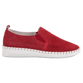 Filippo Scarpe da ginnastica slip-on in pelle rosso