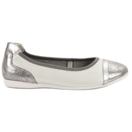 Filippo Ballerine In Pelle Con Glitter bianca