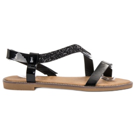 Sweet Shoes Sandali laccati slip-on nero