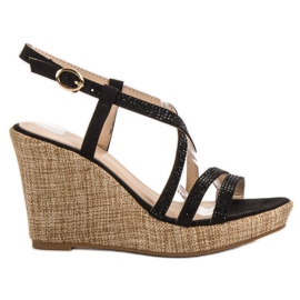 Queentina Sandali con zeppa nero