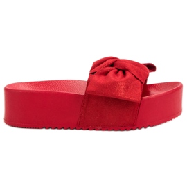 Queen Vivi Pantofole in pelle scamosciata sulla piattaforma rosso