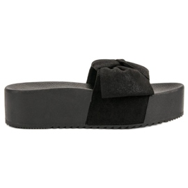 Queen Vivi Pantofole in pelle scamosciata sulla piattaforma nero