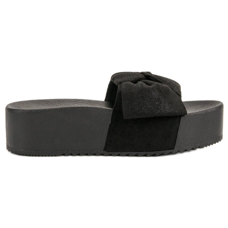 Queen Vivi Pantofole in pelle scamosciata sulla piattaforma nero