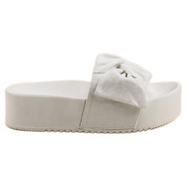 Queen Vivi Pantofole in pelle scamosciata sulla piattaforma bianca