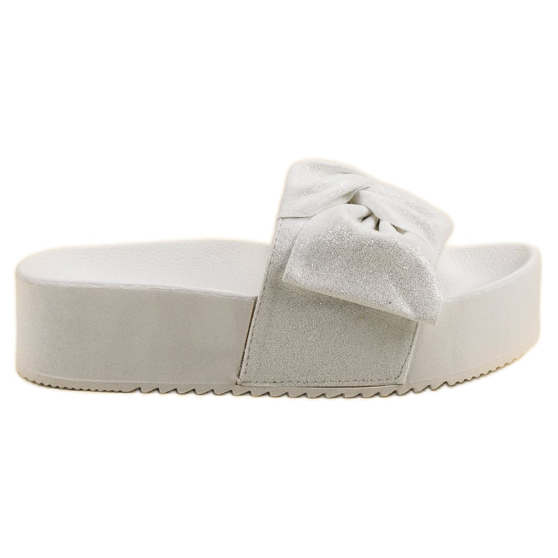 Queen Vivi Pantofole in pelle scamosciata sulla piattaforma bianca